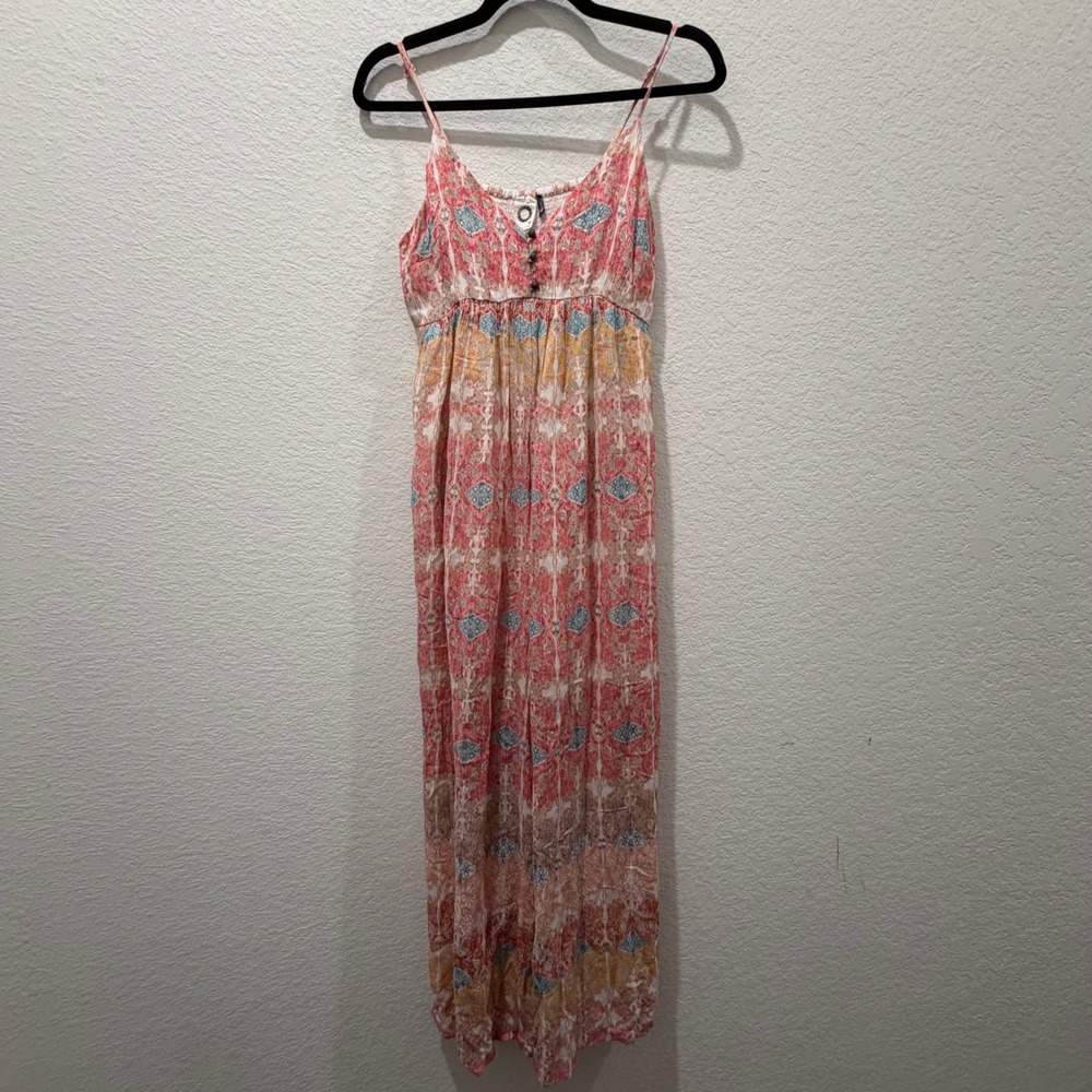 Anthropologie Akemi + Kin Pink Orange Medallion Print Wide Leg Jumpsuit XS